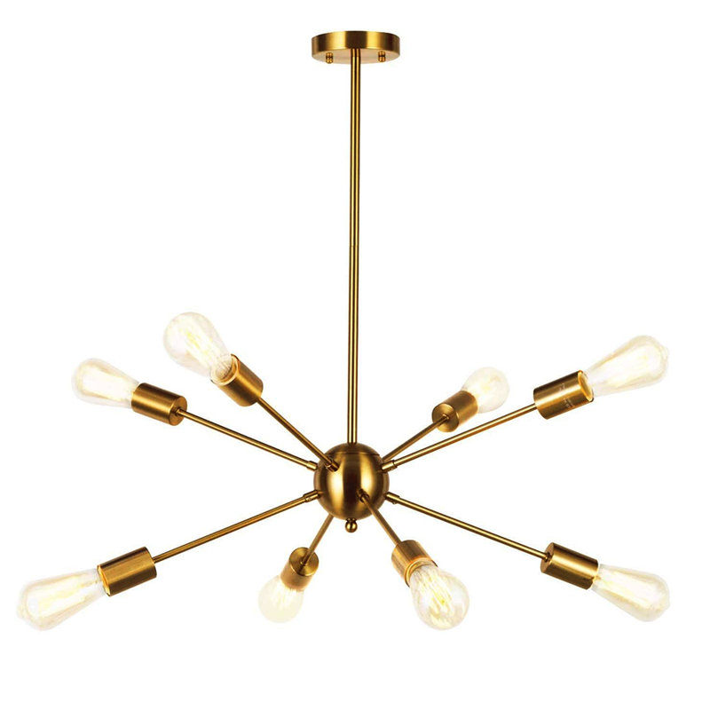 Lustre sphérique spoutnik 8 lumières Davit, Doré