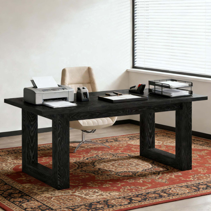 Table de travail en bois, bureau de direction, bureau d'ordinateur, bureau, Noir