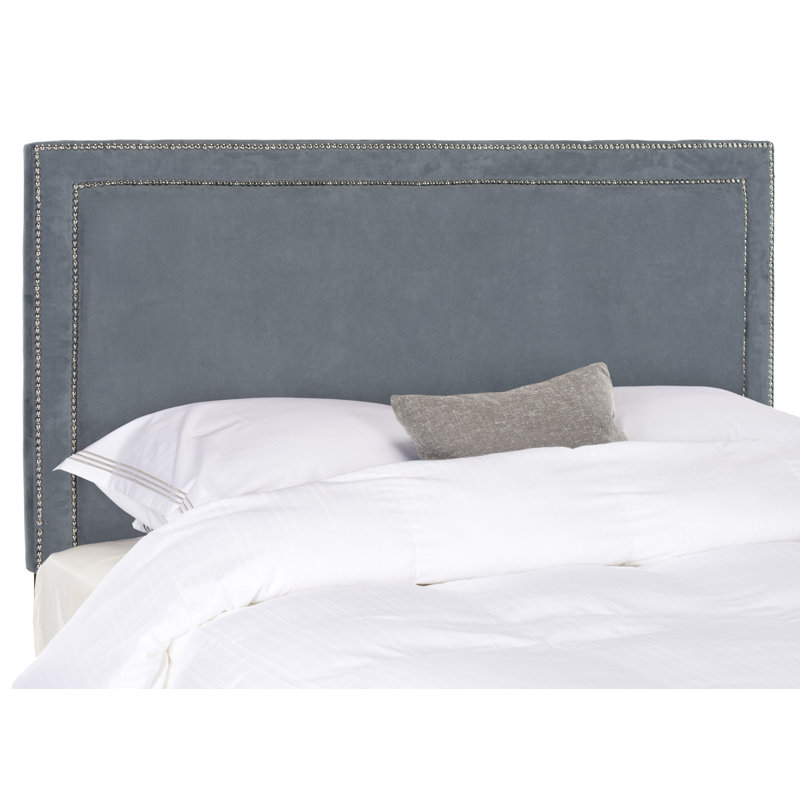 Dominick Upholstered Headboard, Velvet Gray, Full