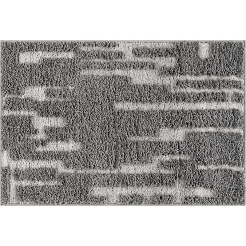 Kierre Contemporary Abstract Gray Indoor Shag Area Rug, Rectangle 2' x 3'