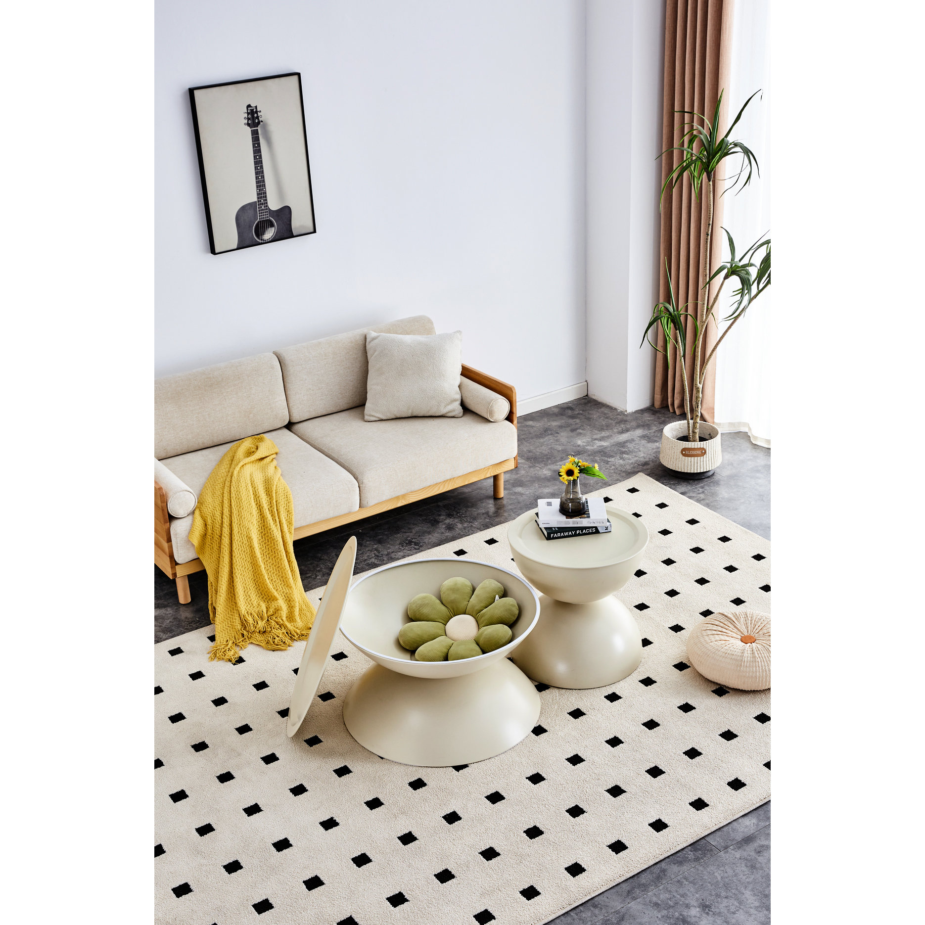 Ebern Designs Milk White Coffee Table Of 2 With Storage Feature. Modern ...