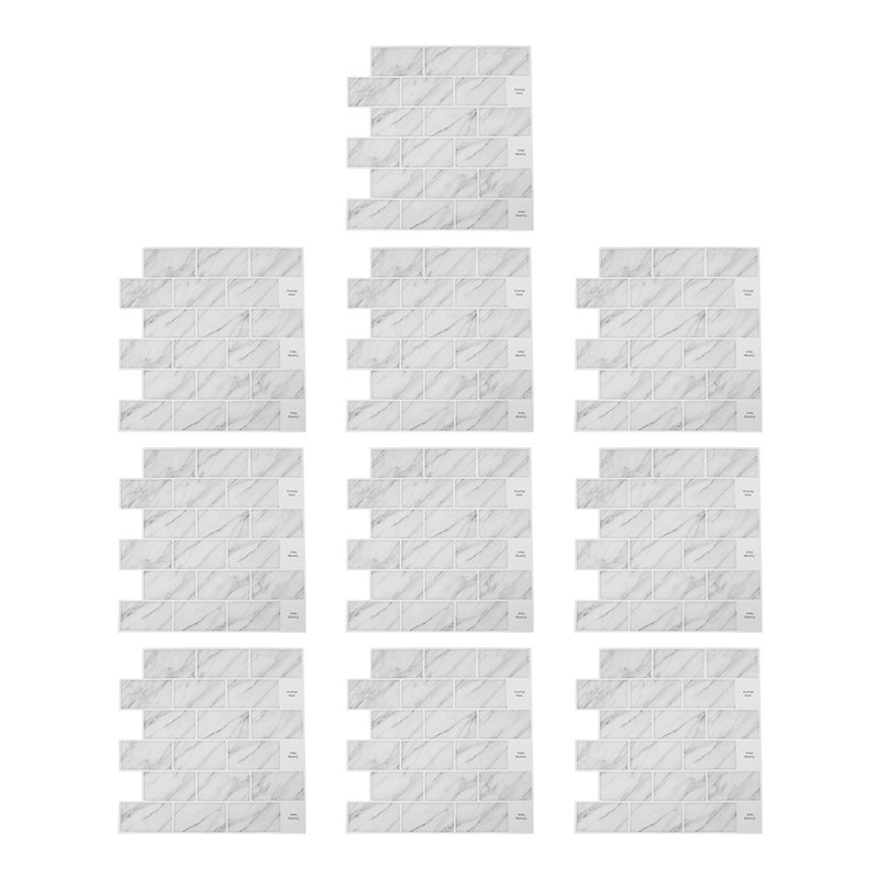 30cm x 30cm Wallpaper Tile, White/Grey