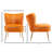 Latwanna 22'' Wide Velvet Slipper Chair Accent Chairs Modern Armless Chair Wingback Single Sofa Side Chair Comfy Corner Chair with Golden Legs for Living Room Bedroom-2076111473