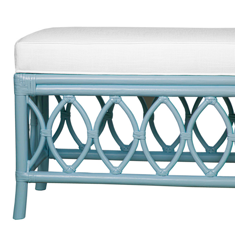 Lillian Upholstered Bench, Pool Blue