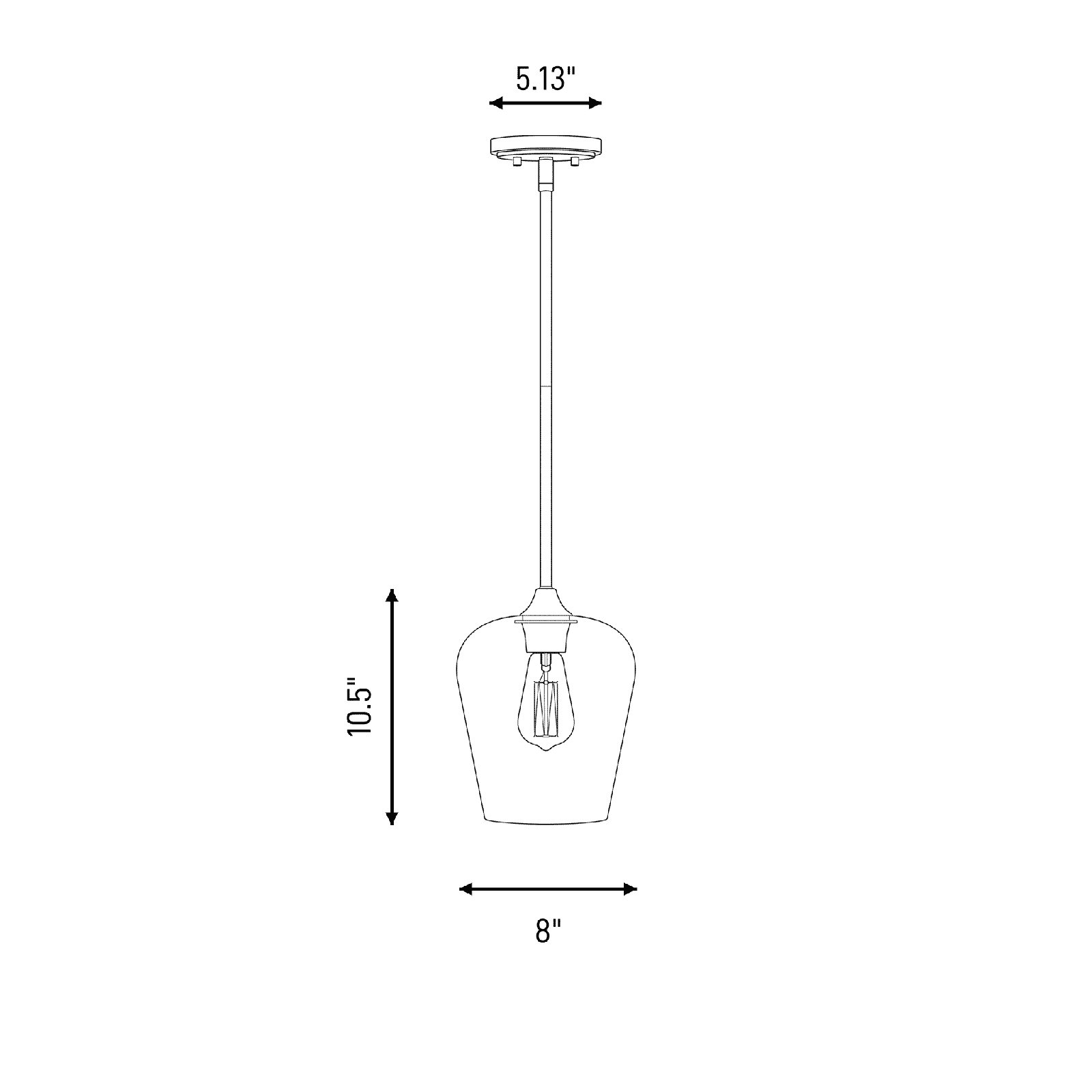 Breena Dimmable Single Light Pendant, Clear, Satin Nickel