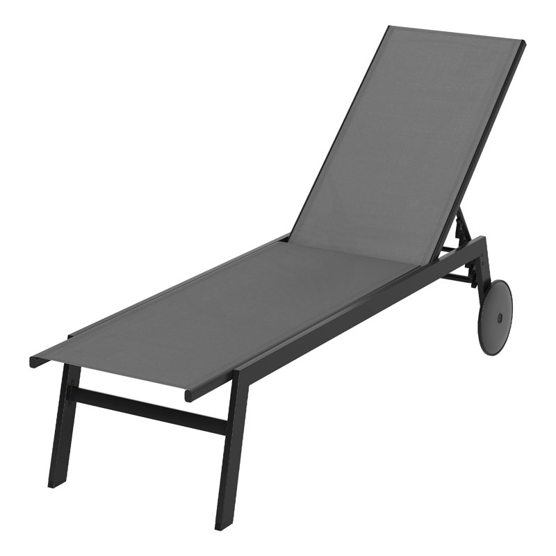 190cm Long Single Chaise, Grey, 1