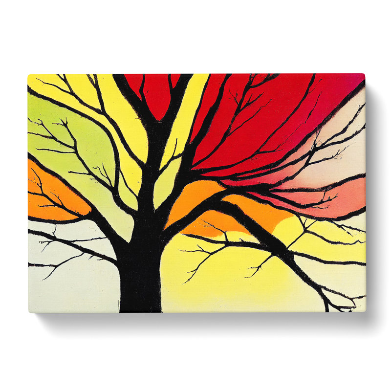 Cute Colourful Tree - Wrapped Canvas, 35cm H x 50cm W x 3cm D