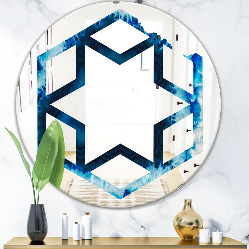 Miroir mural hexagonal étoile en brésilien, H 23,6 po x l 23,6 po, Œuf de tonnerre Hexagon Star