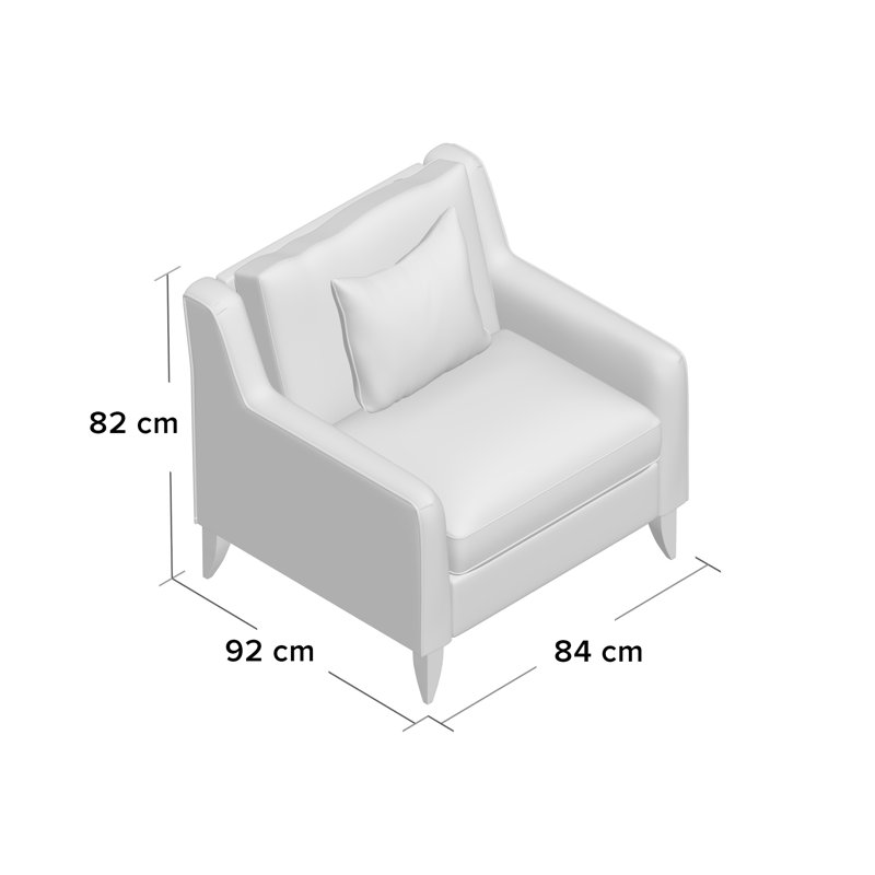 Diamond Upholstered Armchair, Grey