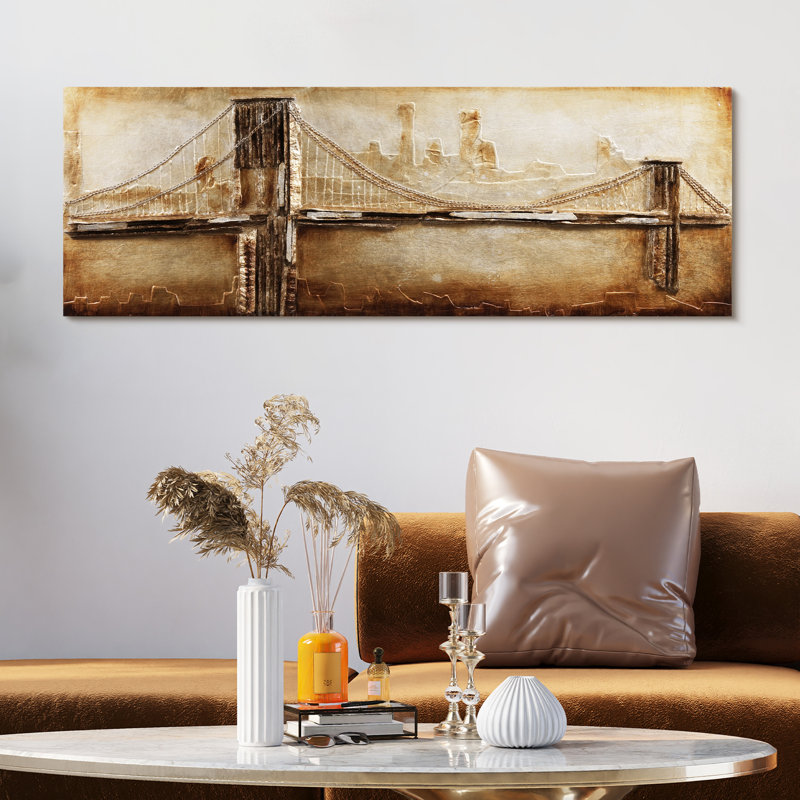 Décoration murale en bois peint à la main "Golden Gate Bridge"