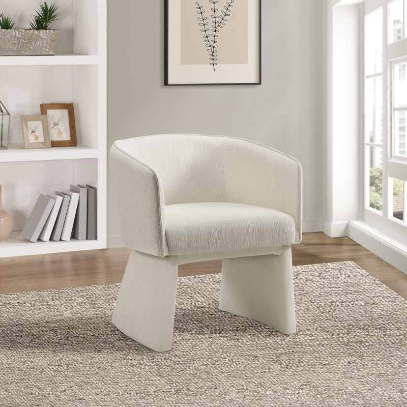 Fauteuil d'appoint Mercedes, Polyester blanc neige