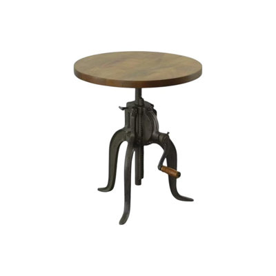 Neche Solid Wood Pedestal End Table 