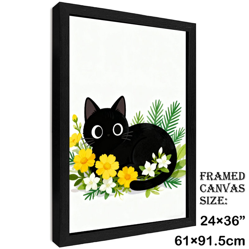 Reproduction d'art encadré noir rétro, H 37 po x l 25 po