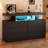Adriel 6 Drawer 47.3" W Black Dresser With Power Outlet And Led Light-1780758986