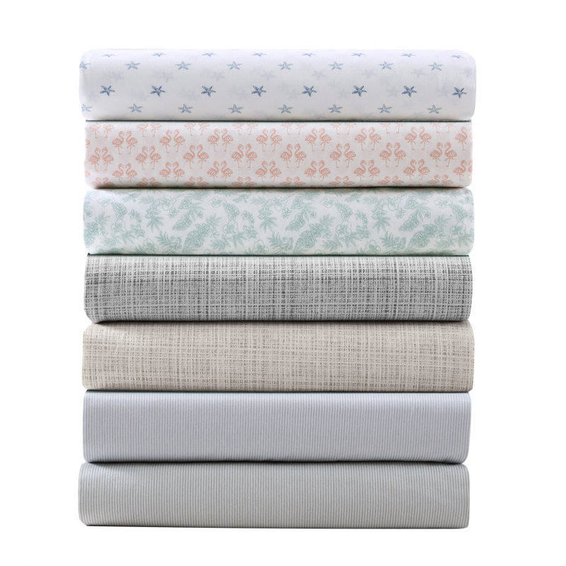 Gray Geometric Cotton Percale Queen Sheet Set