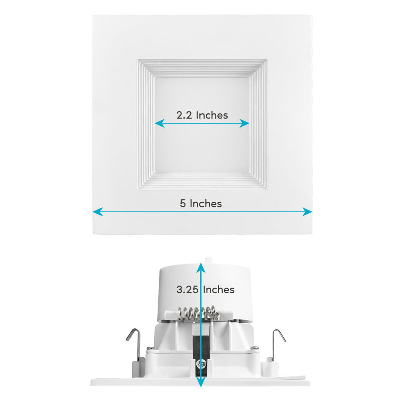 White Aluminum 4 Inch Square Recessed LED Can Lights