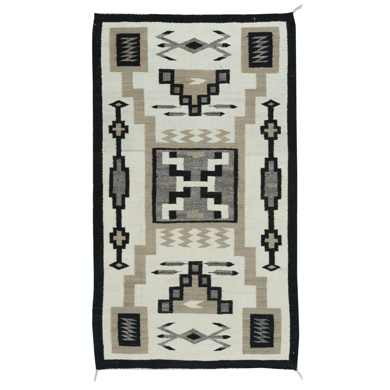 Navajo Storm Pattern Flat-weave Kilim Rug. 100% Wool