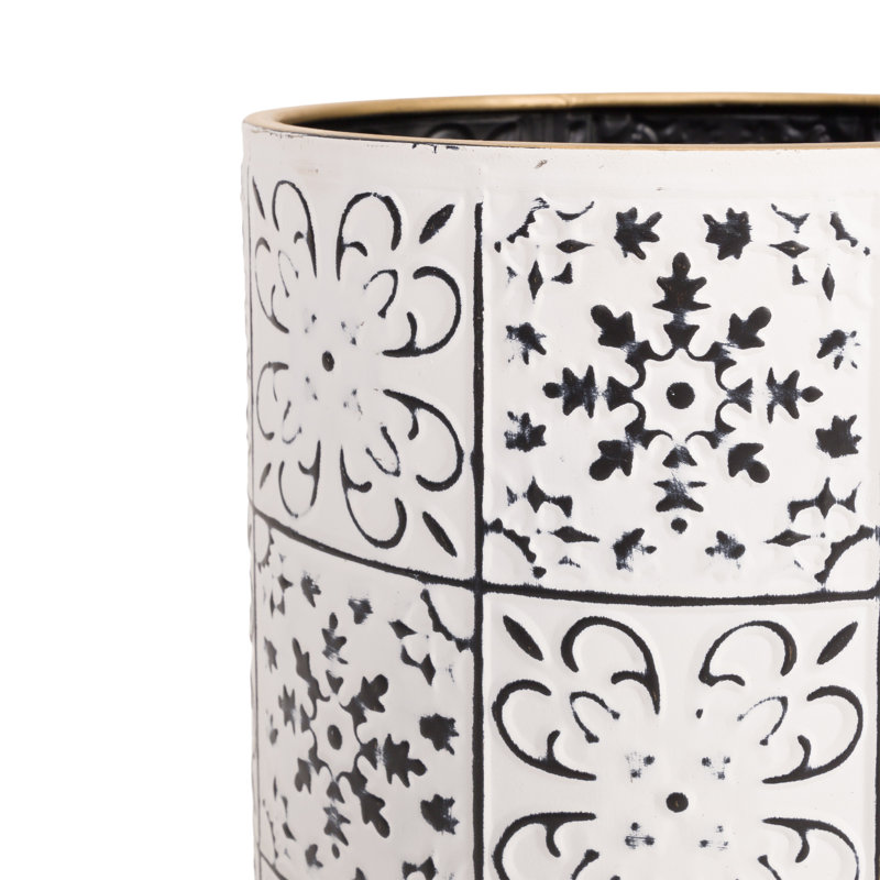 Pot à fleurs en métal Marsha Mid Century Modern, H 12 po x l 9,5 po x P 9,5 po