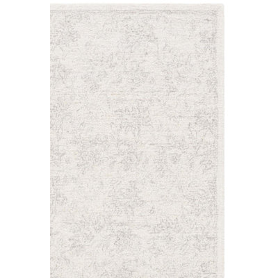 Ebony 928 Hand Tufted Wool/Cotton Floral Rug in Grey/Beige