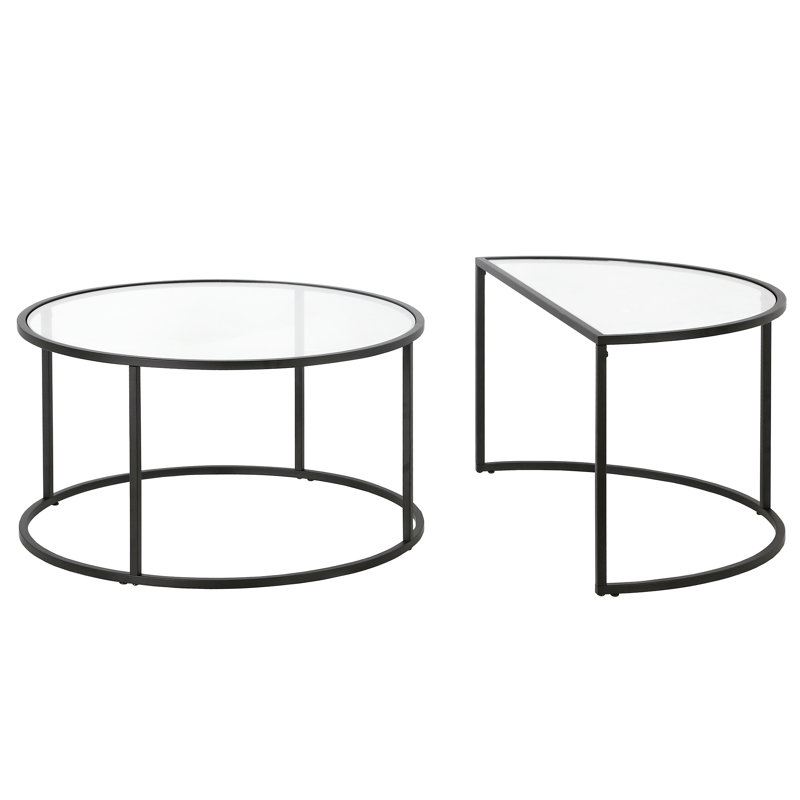 Allys 2 Piece Coffee Table Set, Blackened Bronze