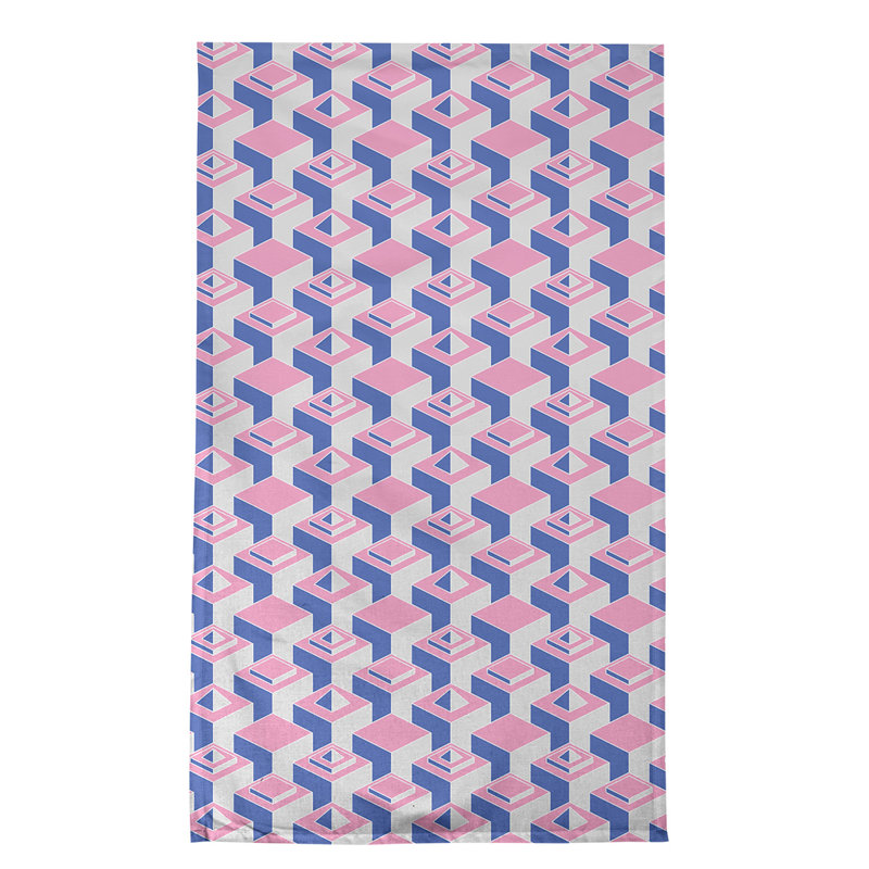 Patricia Geoffrey Tea Towel Kitchen Towel, Pink/Blue/Gray, Cotton Twill