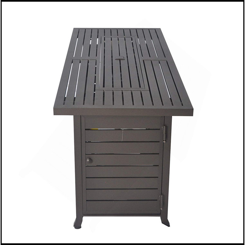 Table de foyer d'extérieur au propane de 57 po, 50000 BTU, table d'extérieur de foyer d'extérieur au gaz, table de foyer avec couvercle et pare-vent, certification ETL, pour terrasse de jardin