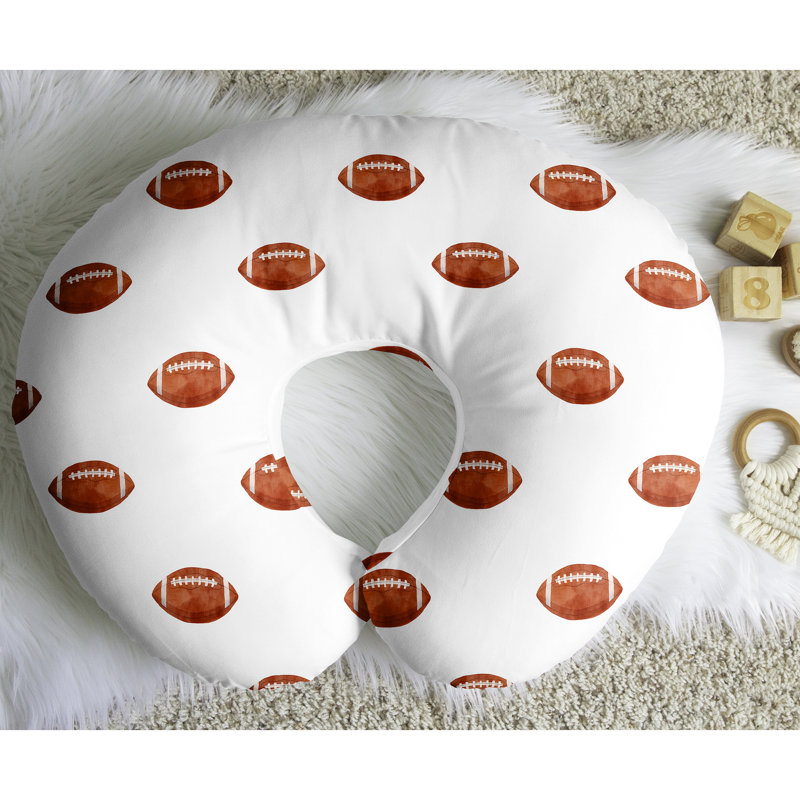 Watercolor Sports Theme Football Print Nursing Pillow Cover Case by Sweet Jojo Designs