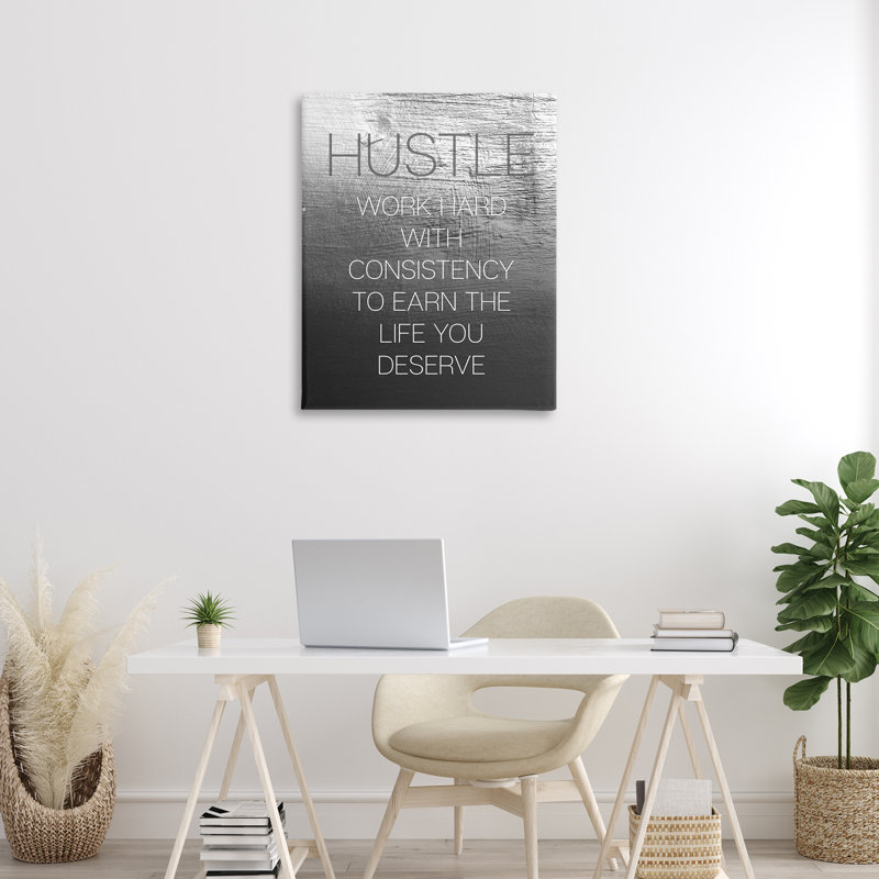 Art mural sur toile "Hustle Motivation" par Daphne Polselli bp-885_CN, H 40 po x l 30 po
