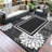 Outdoor Indoor Floral Bordered Area Rug,Outdoor Furniture Botanical Pattern Woven Carpet for Patio/Living Room, Durable & Easy Clean, Versatile Home Decor-91872960-91872974