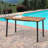Amondo Rectangular Metal Outdoor Dining Table With Umbrella Hole , 55'' in. W 29.5'' in. D
