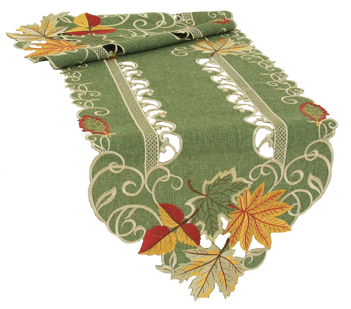 August Grove® Weiler Embroidered Cutwork Fall Table Runner & Reviews | Wayfair