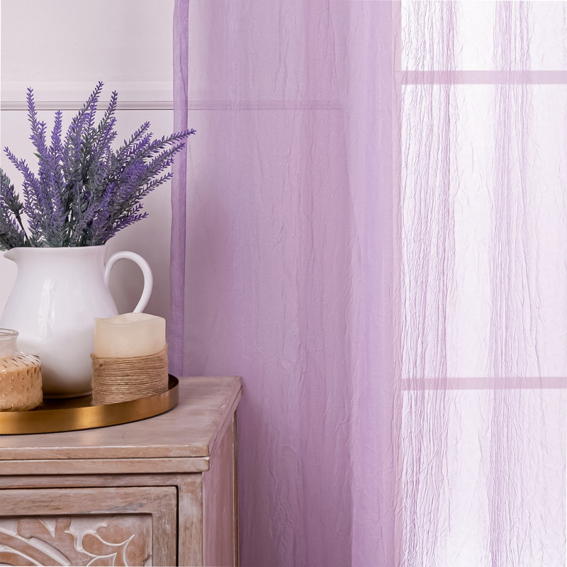 Rideau transparent Maaike, L 52 po x L 84 po, Lilas