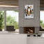  «Winter Tabby Cat With Blue Border» par Gale Pitt, art mural sur toile, 26 po x 40 po-499749028