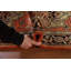 Tapis de couloir orange géométrique Heriz Serapi 3X8