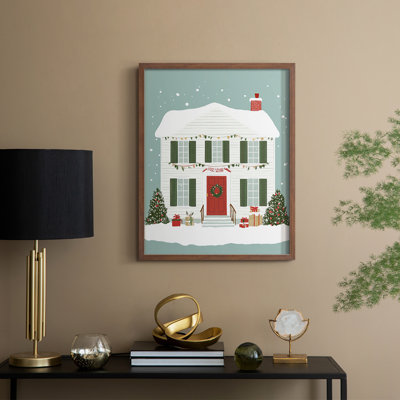 «Christmas Holiday Art XXXVI», reproduction encadrée - bois massif