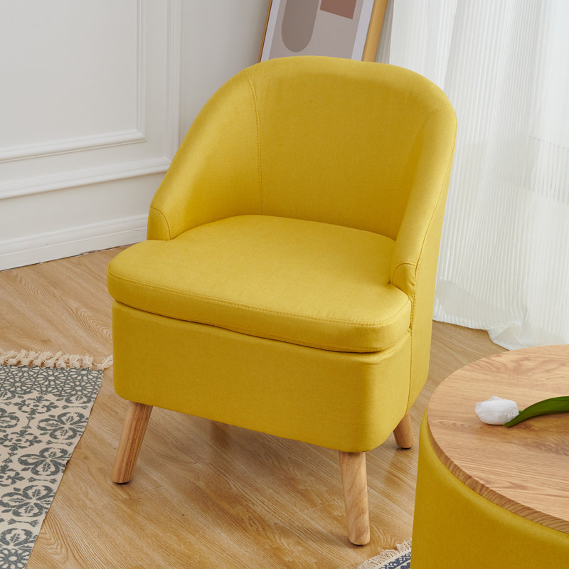 Fauteuil large 22 po Florrine, Mélange de lin jaune