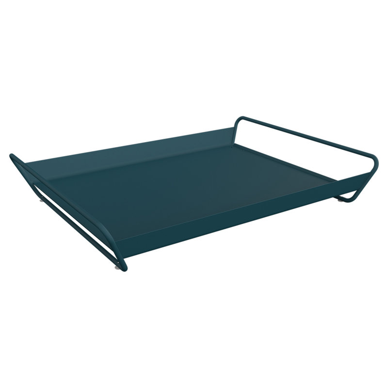 Alto Stainless Steel Tray, 3.5" H x 21" W x 15" D, Acapulco Blue