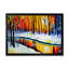 «Winter Landscape River And Forest», reproduction sur cadre flottant sur toile-1211746103-1211746096