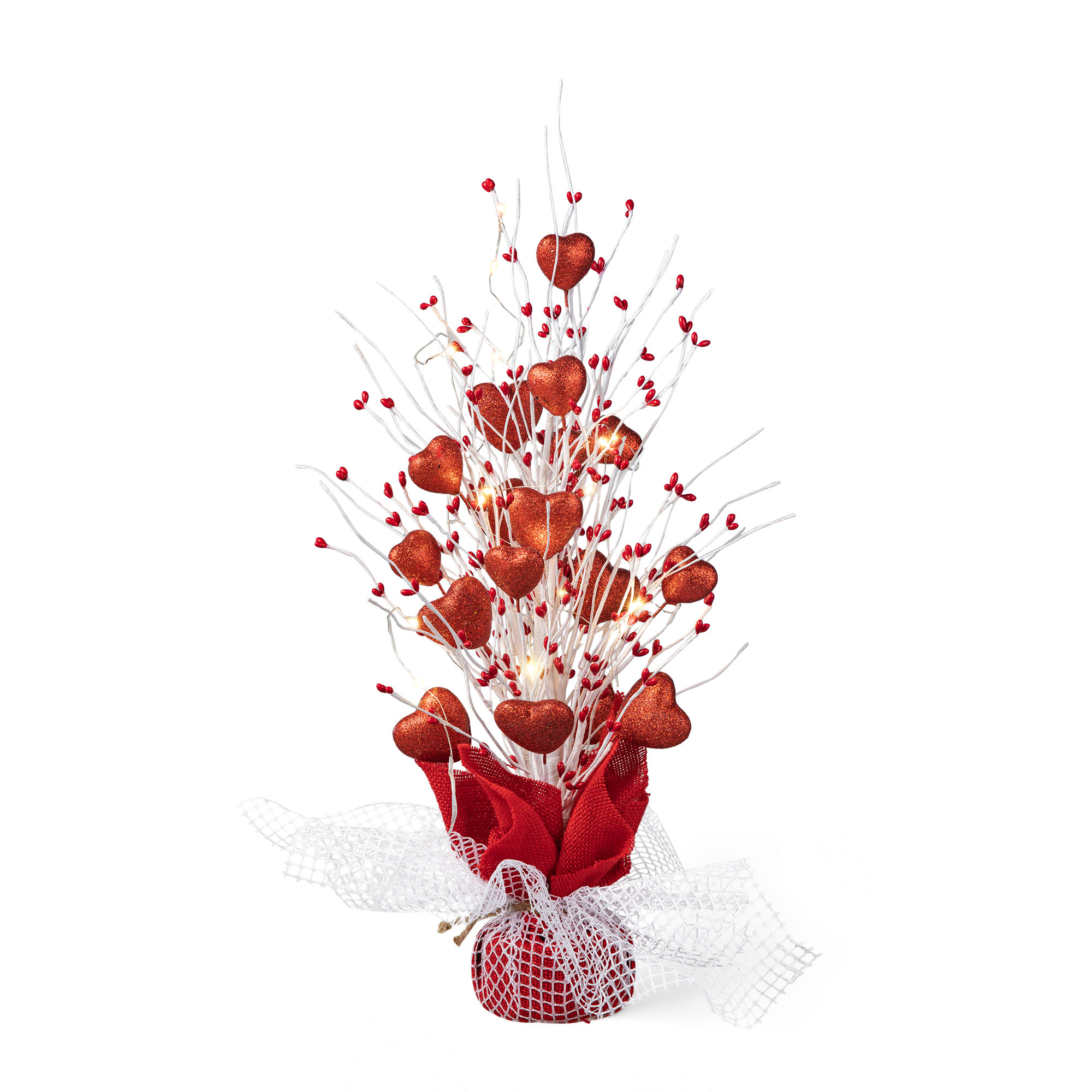 The Holiday Aisle® 21"H Lighted Valentine's Heart Table Tree & Reviews | Wayfair