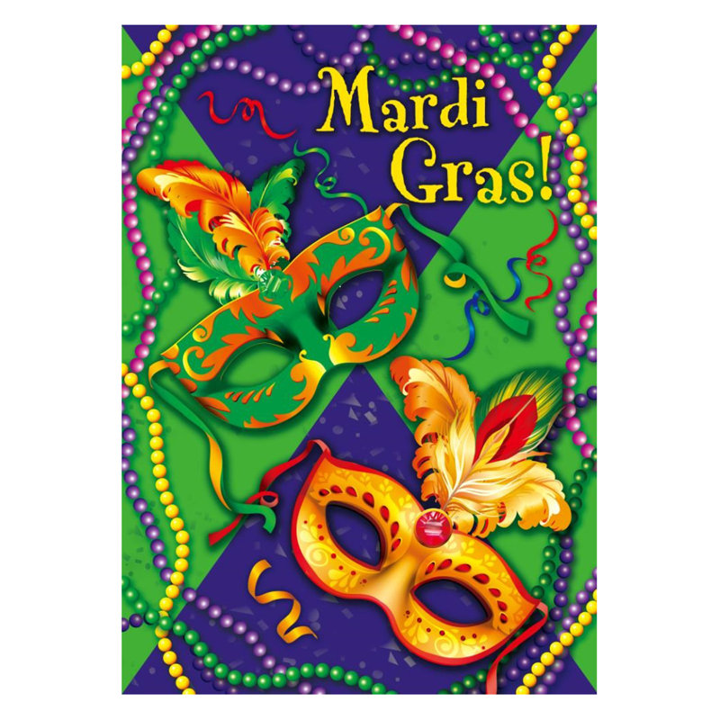 Drapeau de jardin Mardi Gras Billes 18 po x 12,5 po