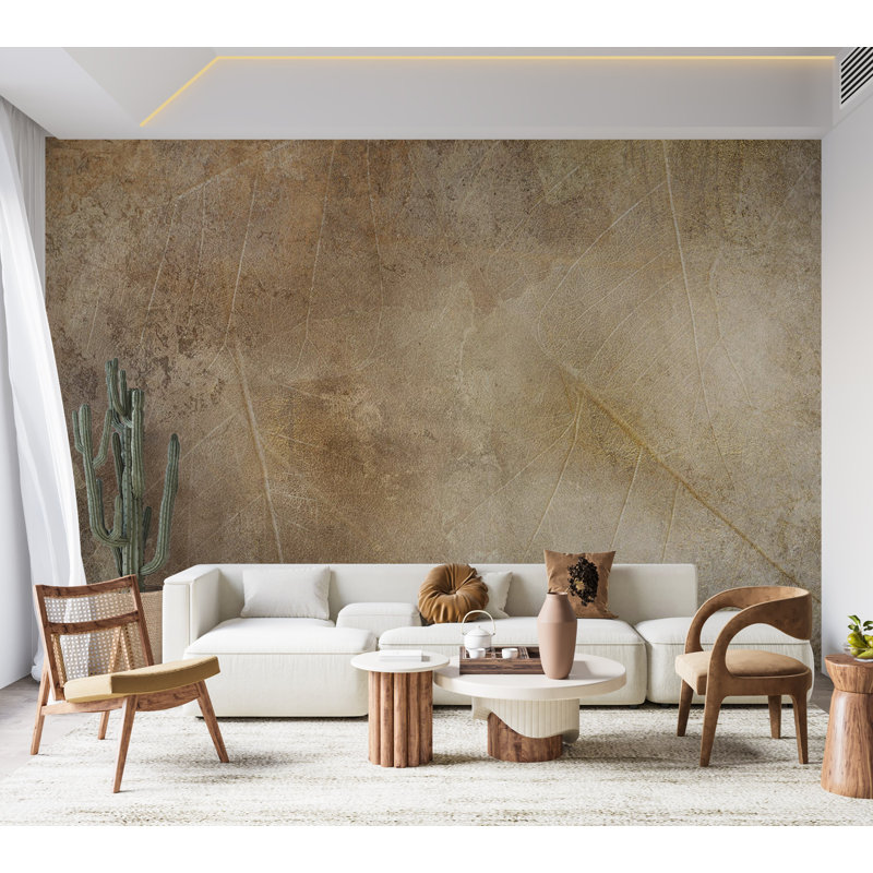 Murale pelez et collez - Feuilles subtiles, L 110 po x l 154 po
