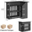 Table de bar en forme de L avec lumière DEL, armoire à vin de coin à 4 niveaux avec porte-verres à pied et comptoir à 2 niveaux, unité de bar à la maison avec grille et supports à bouteilles mobiles, barre de sous-sol noire pour pub