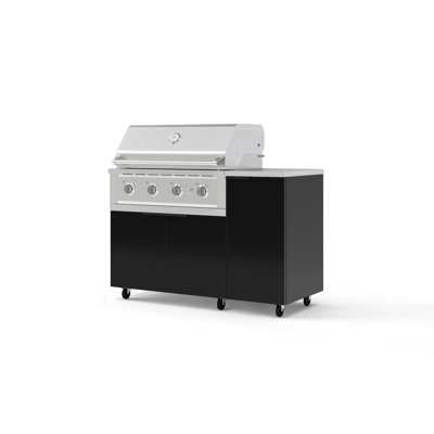 Outdoor Kitchen Grill Island 4 Piece Aluminum Set with 36 in. Performance Propane Grill and 16 in. Stainless Steel Countertop