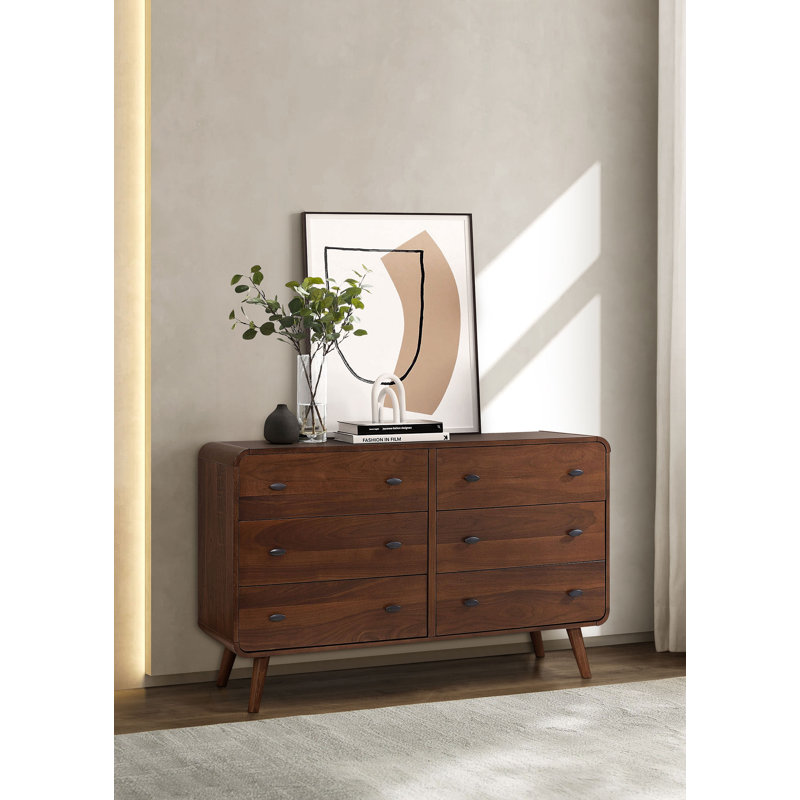 Kegan 6-drawer Bedroom Dresser Dark Walnut, Dark Walnut