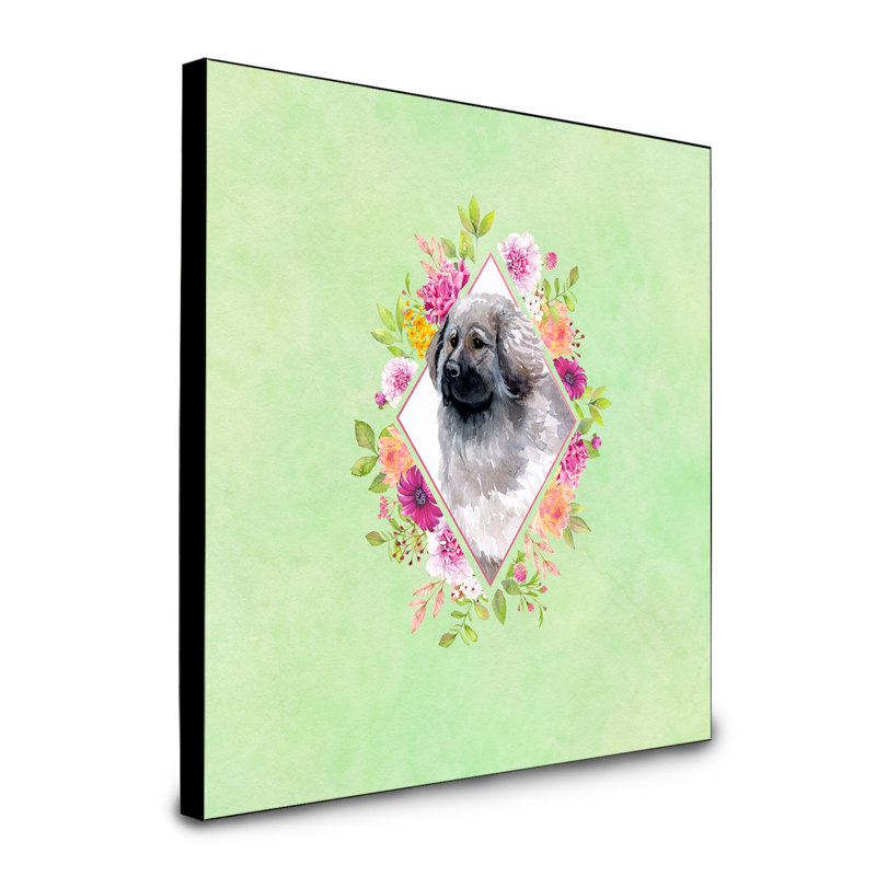 Panneau mural Dollman Flowers, Vert, Chien de garde de Moscou