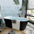 J24-55B Free Standing Tub 55" x 27.5" Deep Soaking Bath Tub Freestanding Bathtub Black Soaker Tub