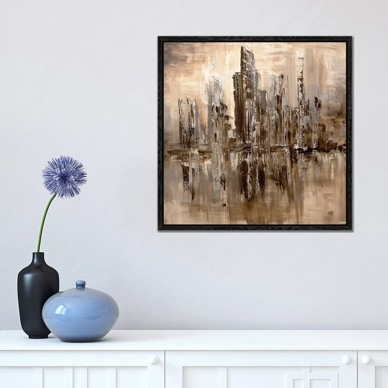 The Colony by Osnat Tzadok - Painting on Canvas, Black Framed, 45.72 cm H x 45.72 cm W