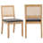 Mid Century Modern Farmhouse Style Rattan Dining Chairs, Cane Upholstered Kitchen Side Chair With Natural Hardwood Frame-551457053