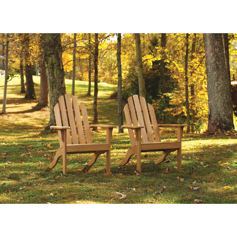 Adirondack Solid Wood Adirondack Chair, Natural Teak