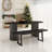 2-Person Solid Wood Base Modern Brown Dining Table Set With 1 Bench For Kitchen, Dining Room-528436011